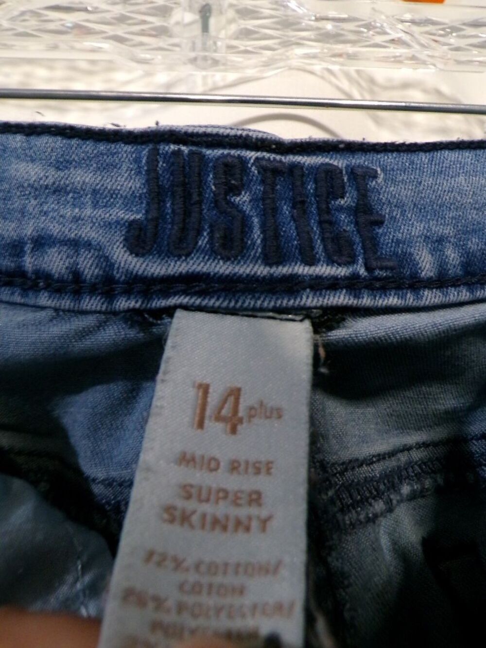 Justice Women 14 Plus Light Wash Distressed Super Skinny Jeans Mid Rise - Picture 4 of 5